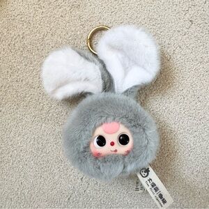 Baby Three Petit Macaron Cute Bunny Head Plush Pendant - **CREAM VELVET**